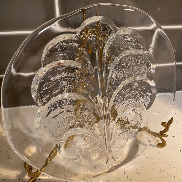 Vintage 9 Inch Orrefors Sweden Lars Hellsten Tree of Life Glass Server Plate EUC - Picture 3 of 6